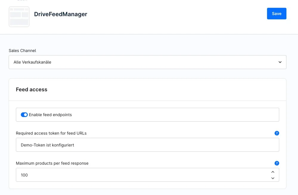 DriveFeedManager: Konfiguration von Produktfeeds in Shopware